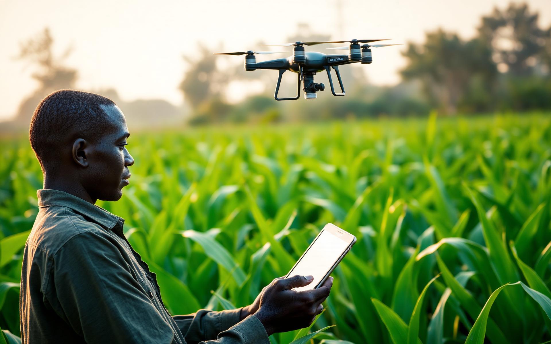 Drone-assisted precision agriculture in a Ugandan maize field